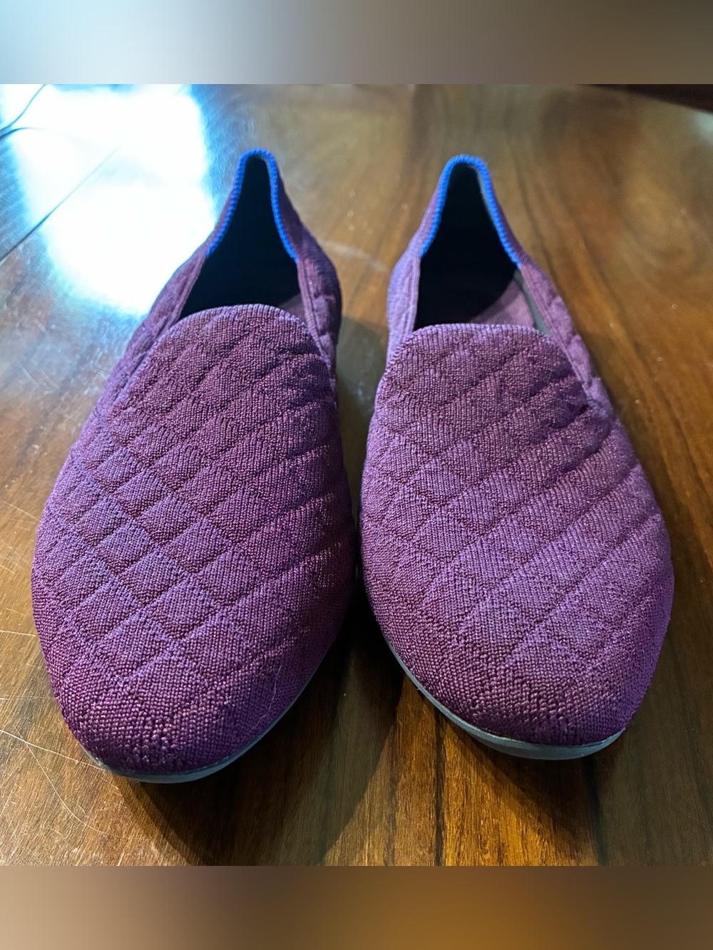 Rothy's Quilted Slip-On Loafers in Plum